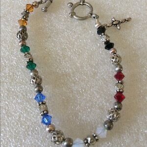 Vintage silver and beads bracelet